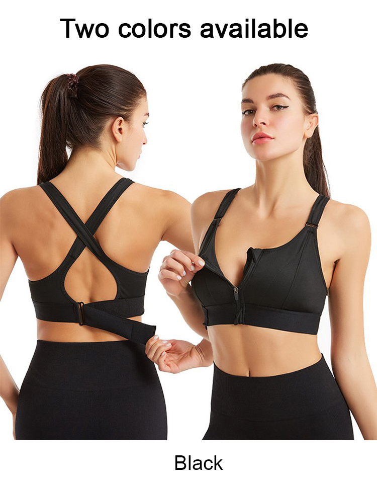 Sports bra detail showing front and back adjustment