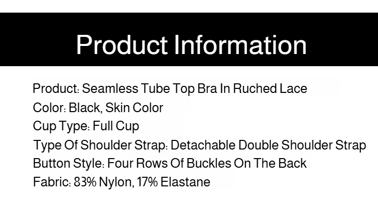 Seamless lace bra in classic black color