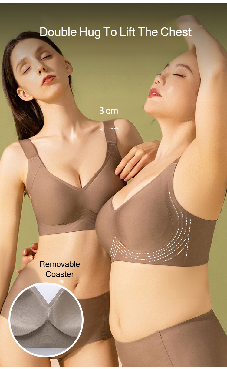 Seamless anti-sagging push-up bra with slimming effect