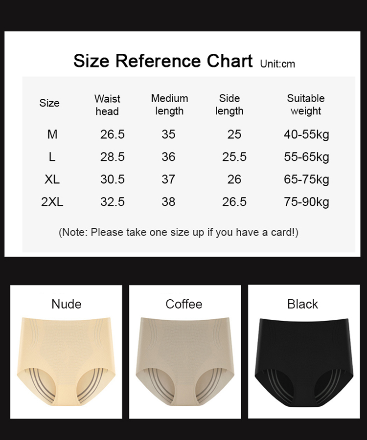 [Waist Measurement of 18 Inches] High-Waisted Liquid Antibacterial Tummy Control Underwear