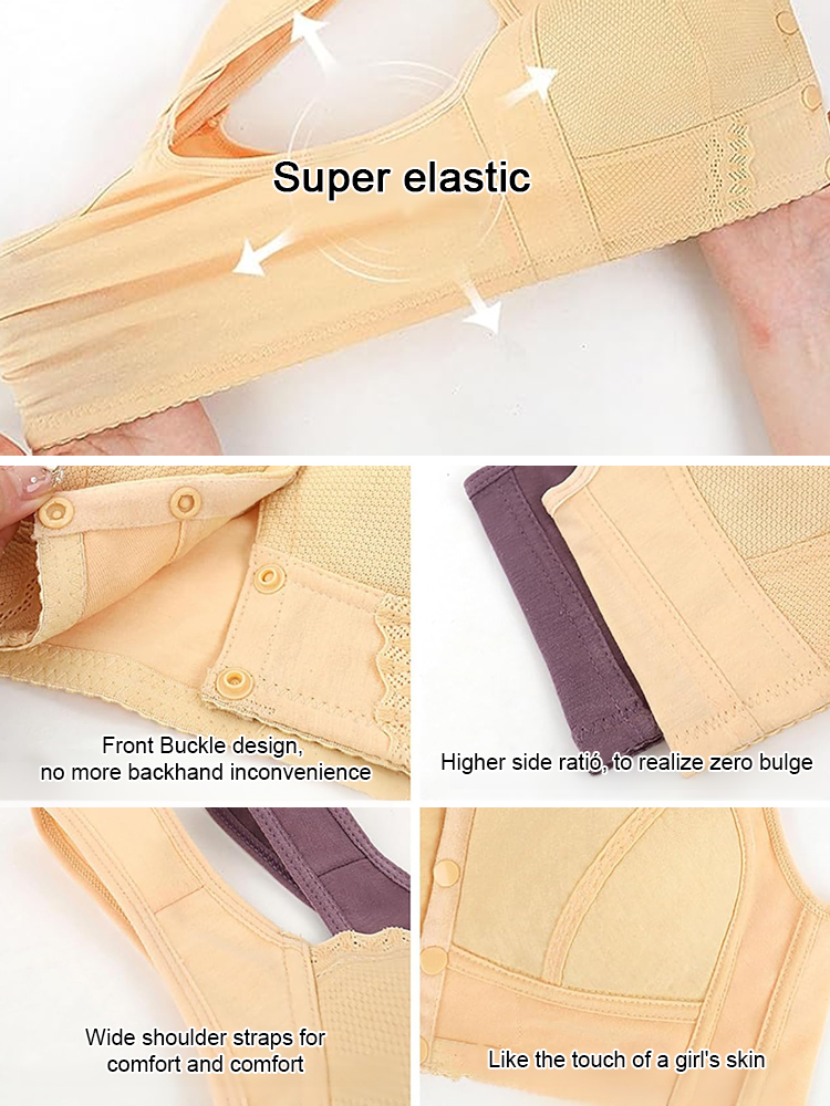 [Lightweight and Breathable] Super Soft Weightless Wire-Free Front Button Bra