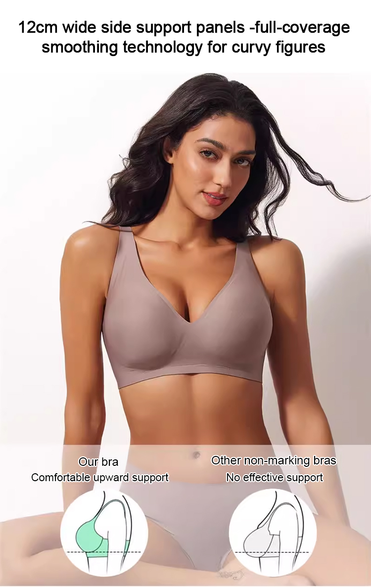 Back design of seamless full cup bra