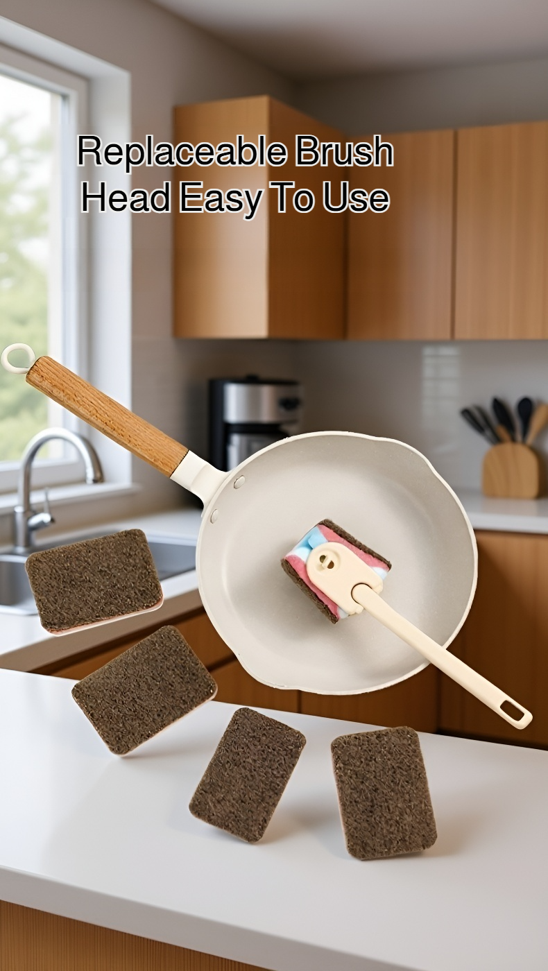 Durable cleaning brush with comfortable handle and sponge head