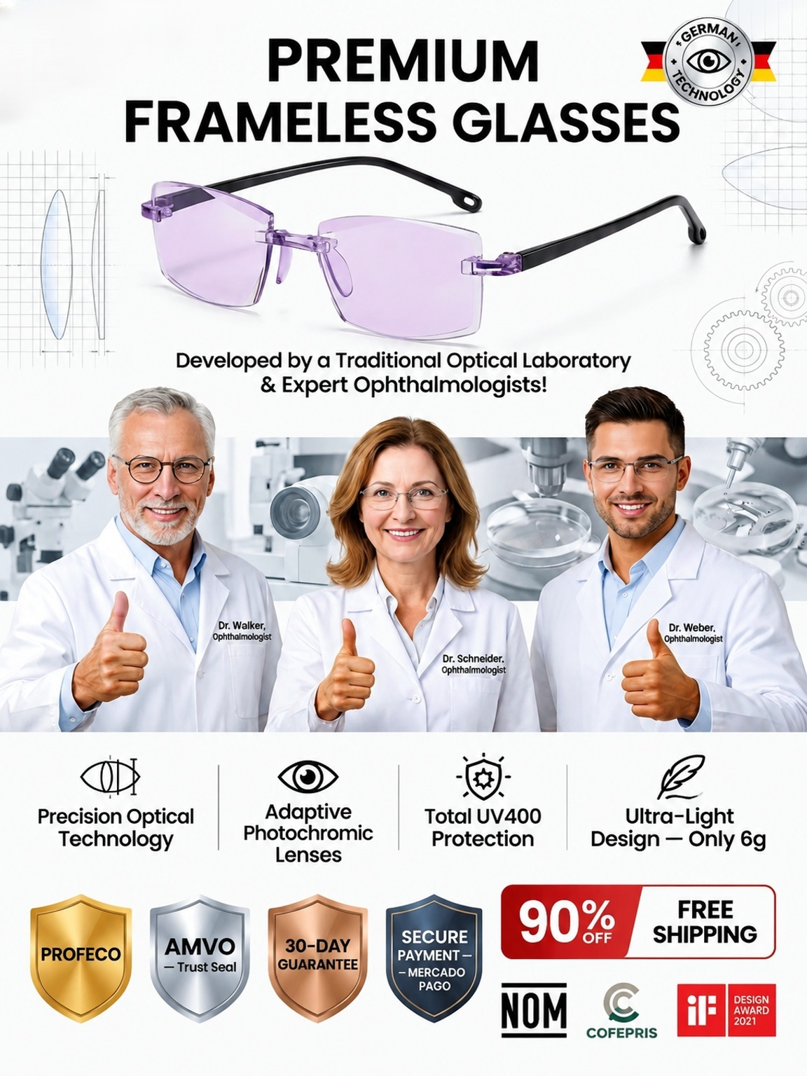 【German Lab AI Masterpiece】Auto-Focus Smart Glasses | Fits Presbyopia, Nearsightedness & Astigmatism | Blue Light & UV Photochromic • 20-Yr Durability✨