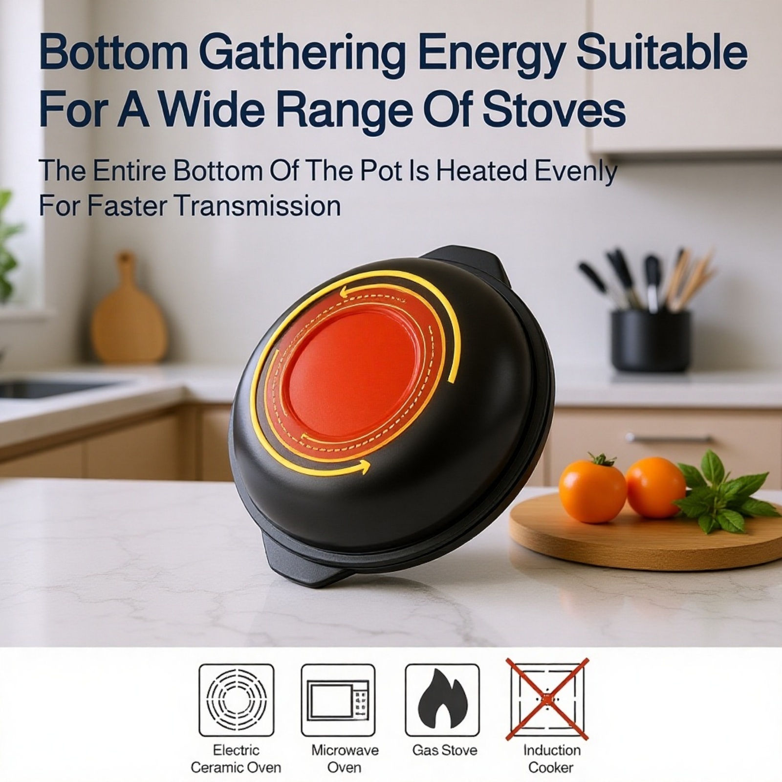Heat resistant ceramic pot for modern kitchens