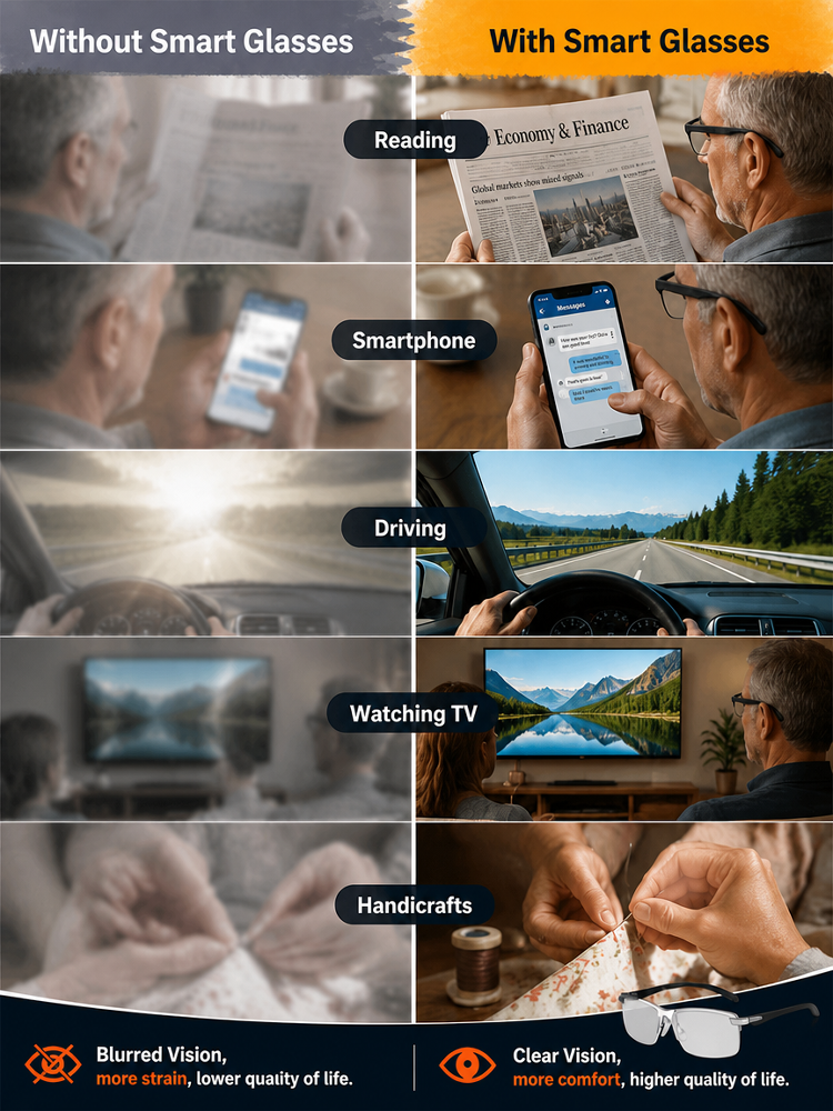 【MIT & U-Miami Co-Developed Masterpiece】1-Sec Auto-Focus Smart Glasses | COLTS Labs Certified • Blue Light & UV Photochromic | Aerospace Titanium • Buy 1 Get 1 Free✨