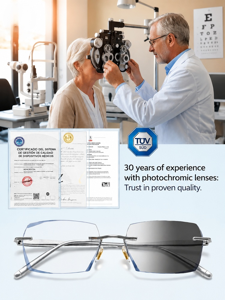 【German Lab AI Masterpiece】Auto-Focus Smart Glasses | Fits Presbyopia, Nearsightedness & Astigmatism | Blue Light & UV Photochromic • 20-Yr Durability✨