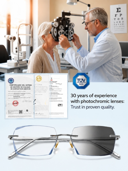 【German Lab AI Masterpiece】Auto-Focus Smart Glasses | Fits Presbyopia, Nearsightedness & Astigmatism | Blue Light & UV Photochromic • 20-Yr Durability✨