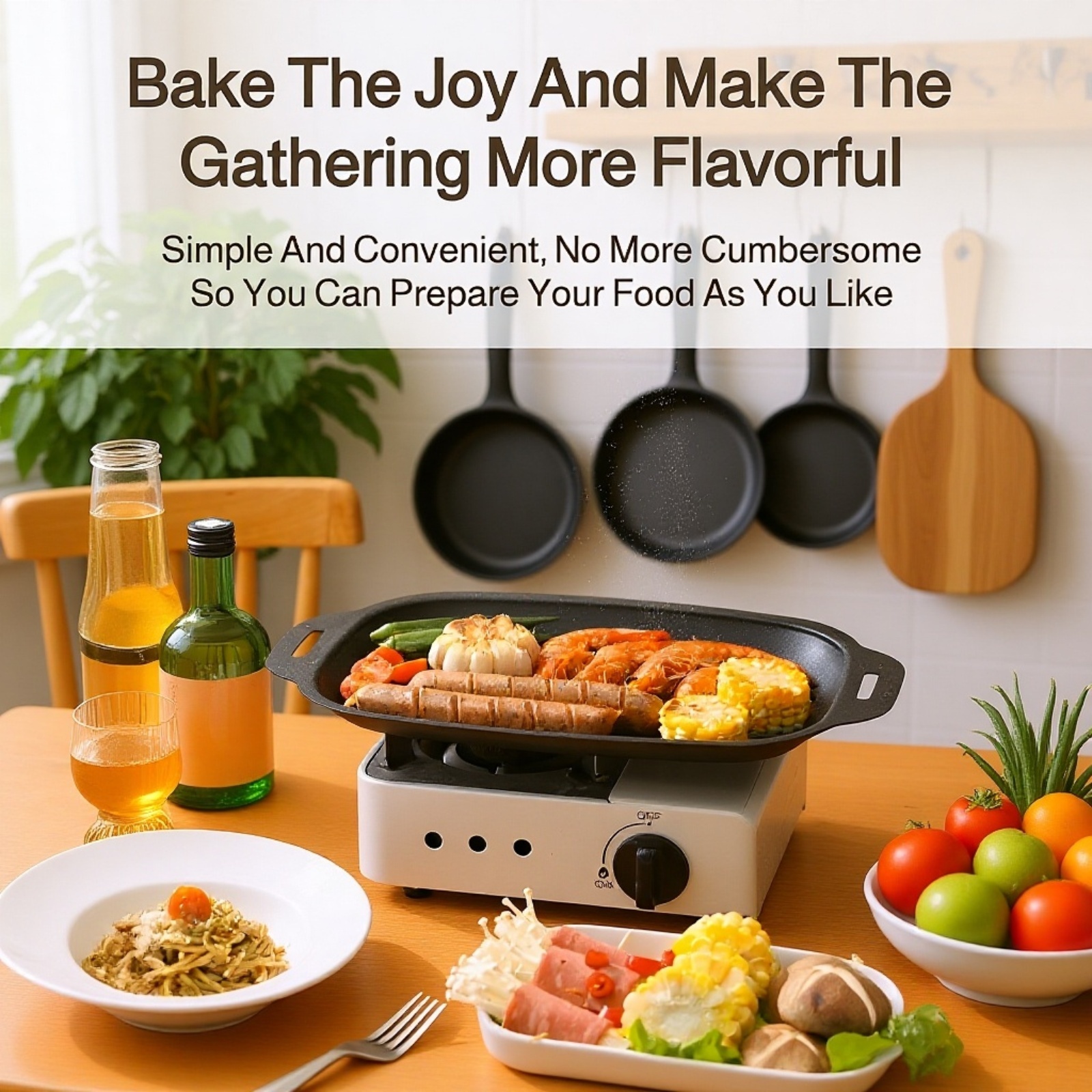 Non-stick Rectangular Grill Pan for Outdoor Barbecue