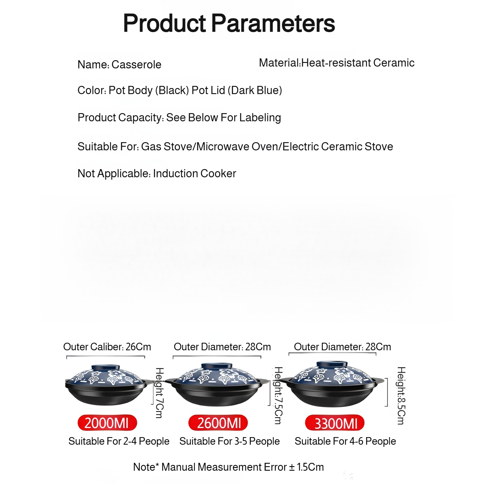 High Heat Resistant Ceramic Pot with Plum Blossom Design