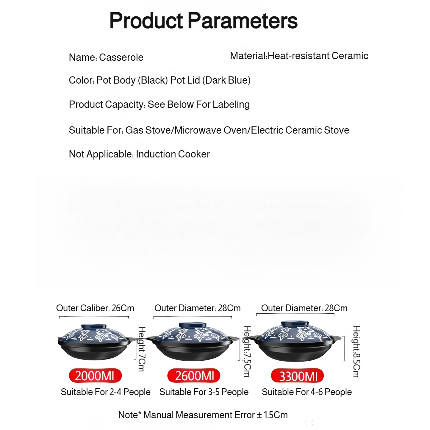 High Heat Resistant Ceramic Pot with Plum Blossom Design