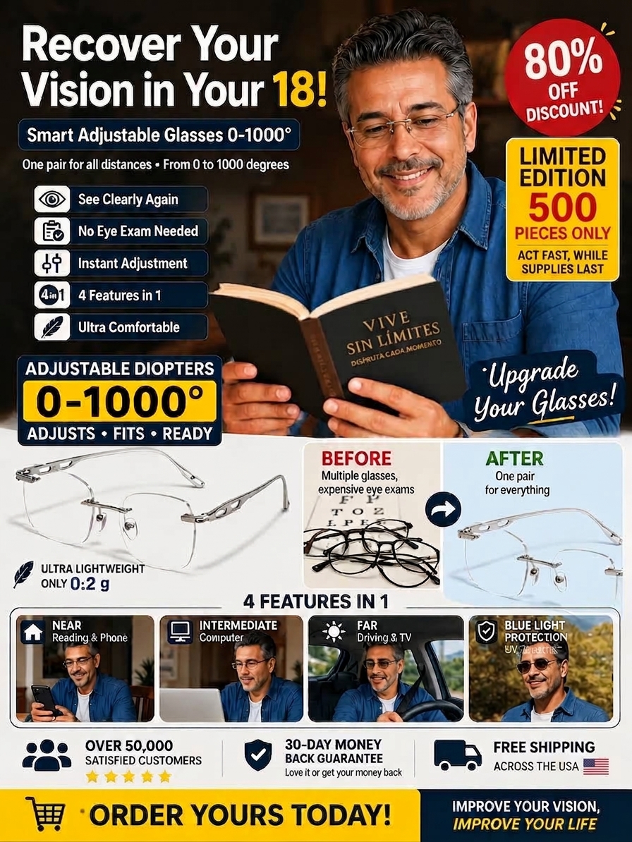 【German Lab AI Masterpiece】Auto-Focus Smart Glasses | Fits Presbyopia, Nearsightedness & Astigmatism | Blue Light & UV Photochromic • 20-Yr Durability✨