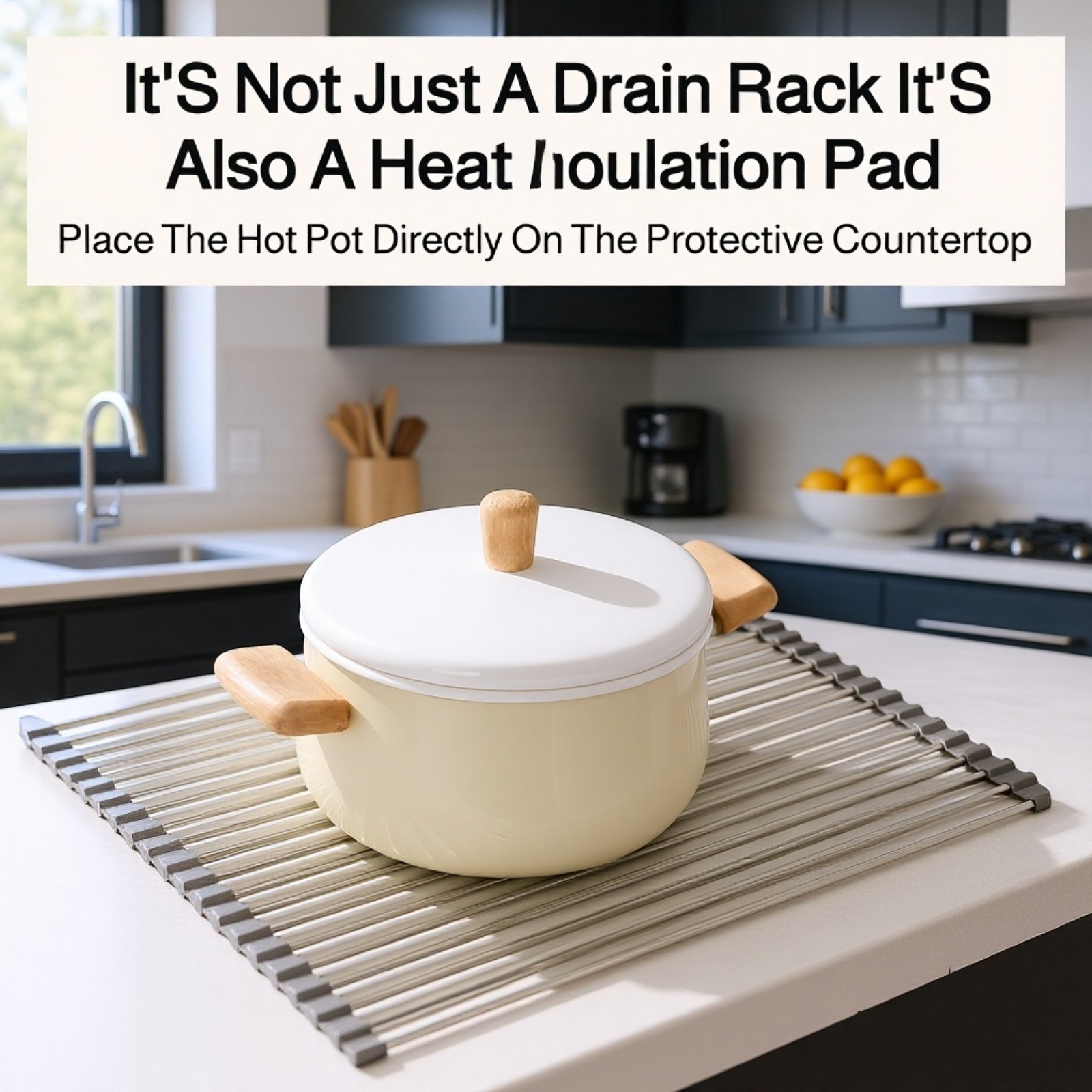 Foldable Silicone Kitchen Sink Drain Rack 