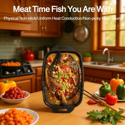 Non-stick Rectangular Grill Pan for Outdoor Barbecue