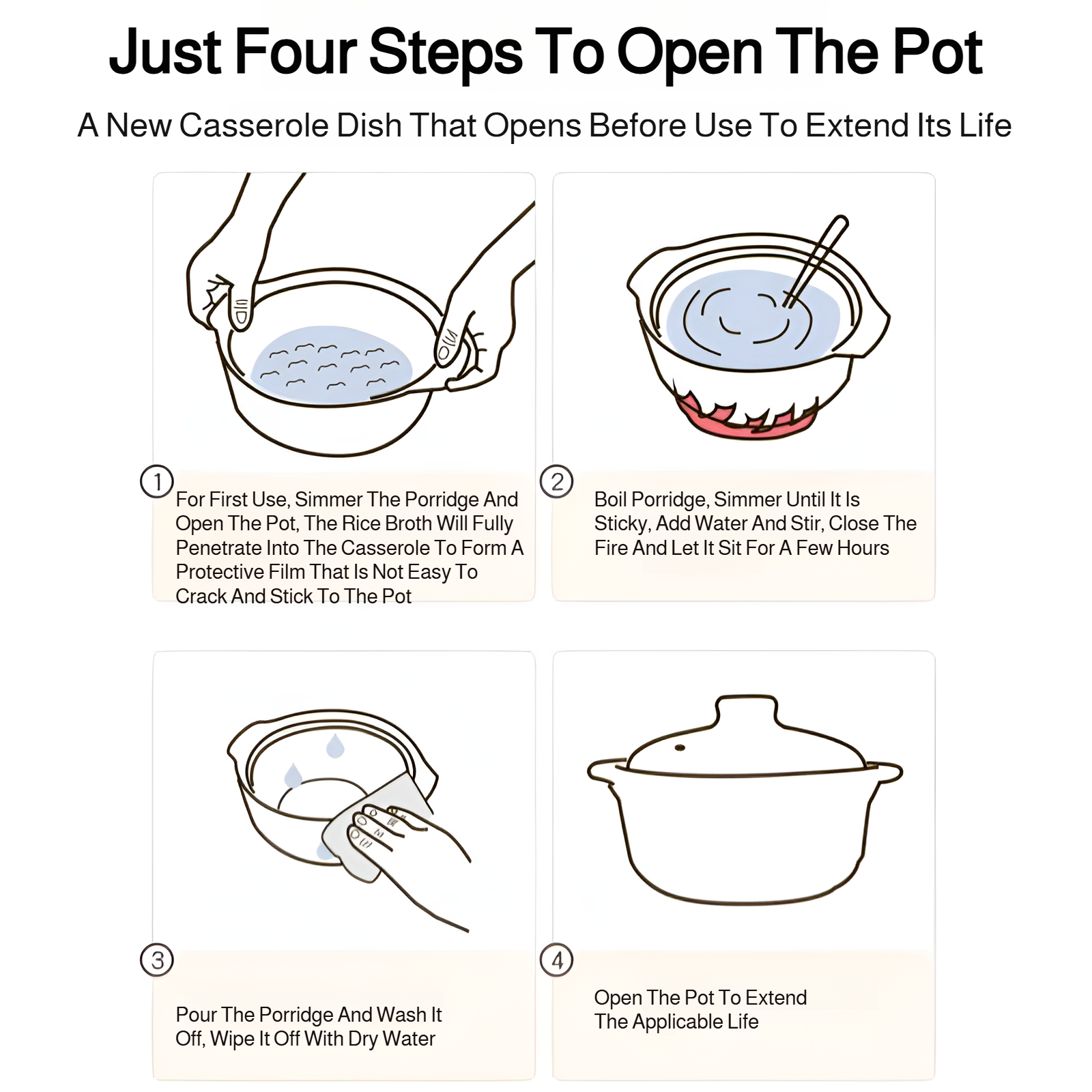 High Heat Resistant Ceramic Pot with Plum Blossom Design