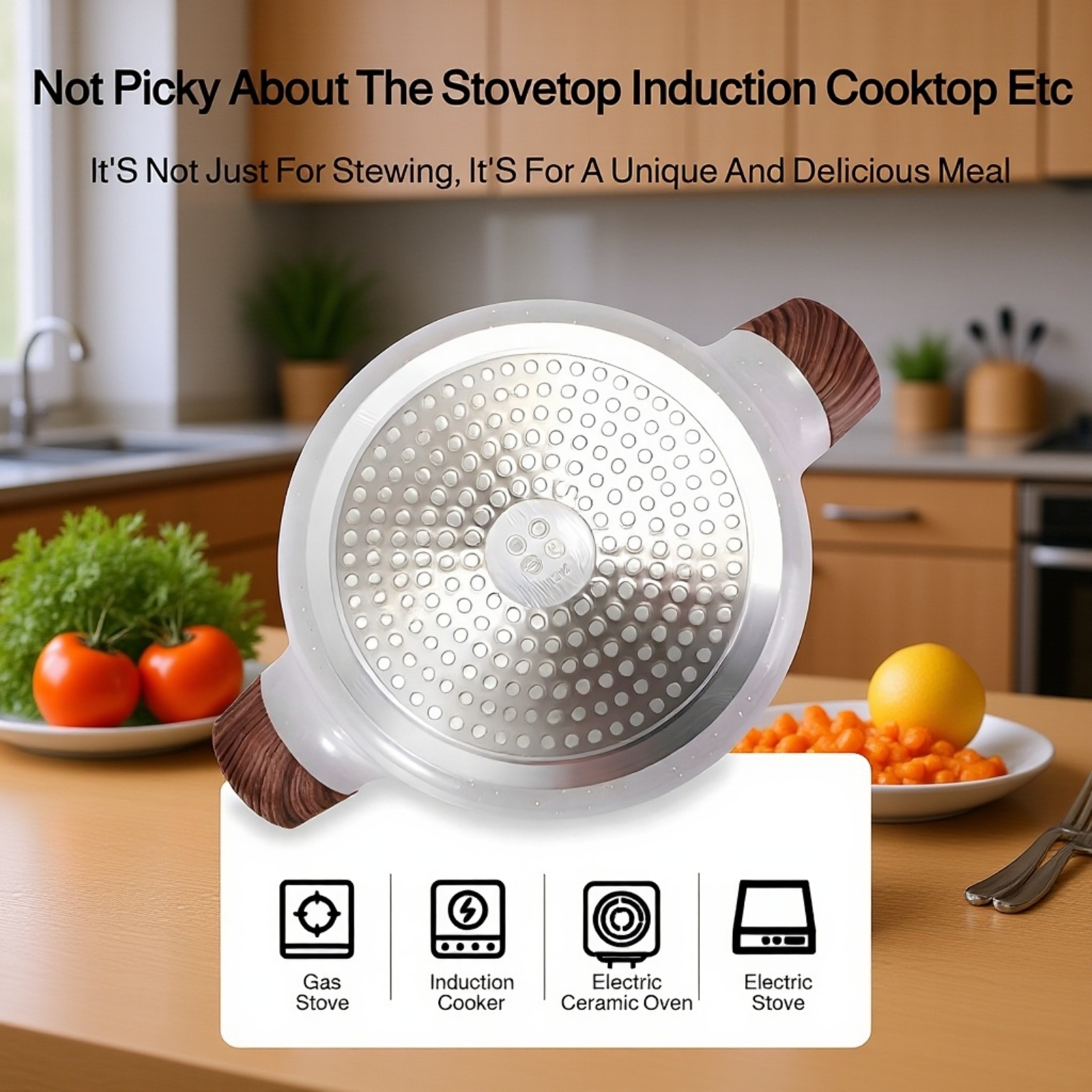 Healthy steamed seafood served with the steamer basket