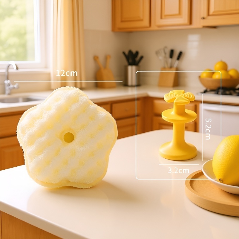 Double-Sided Suction Cup Non-Greasy Dish Sponge