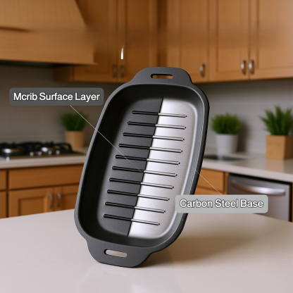 Non-stick Rectangular Grill Pan for Outdoor Barbecue