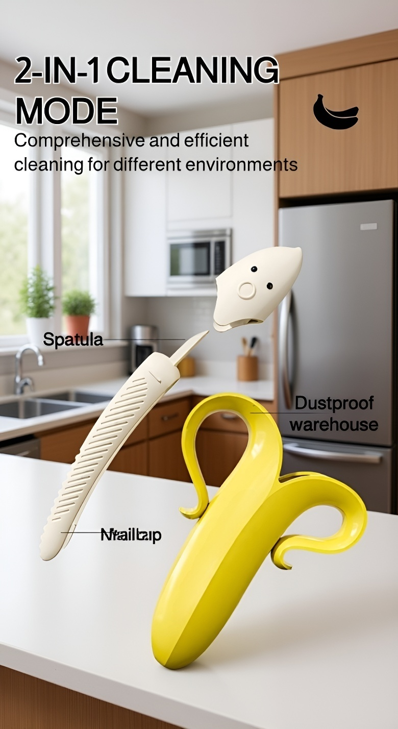 Close-up of banana-shaped hair cleaning clip removing hair from drain