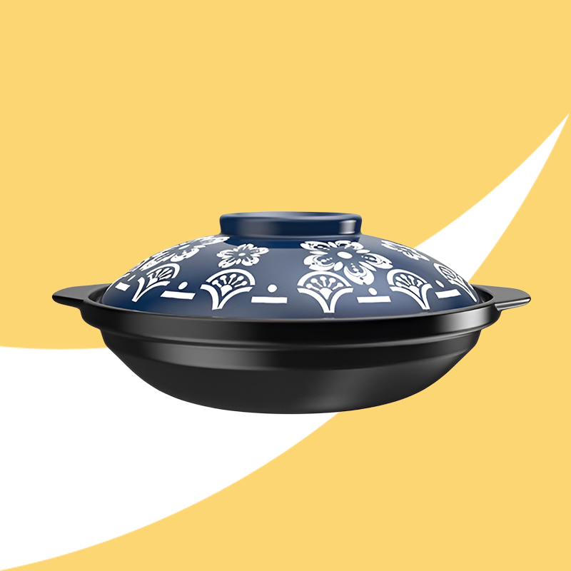 High Heat Resistant Ceramic Pot with Plum Blossom Design