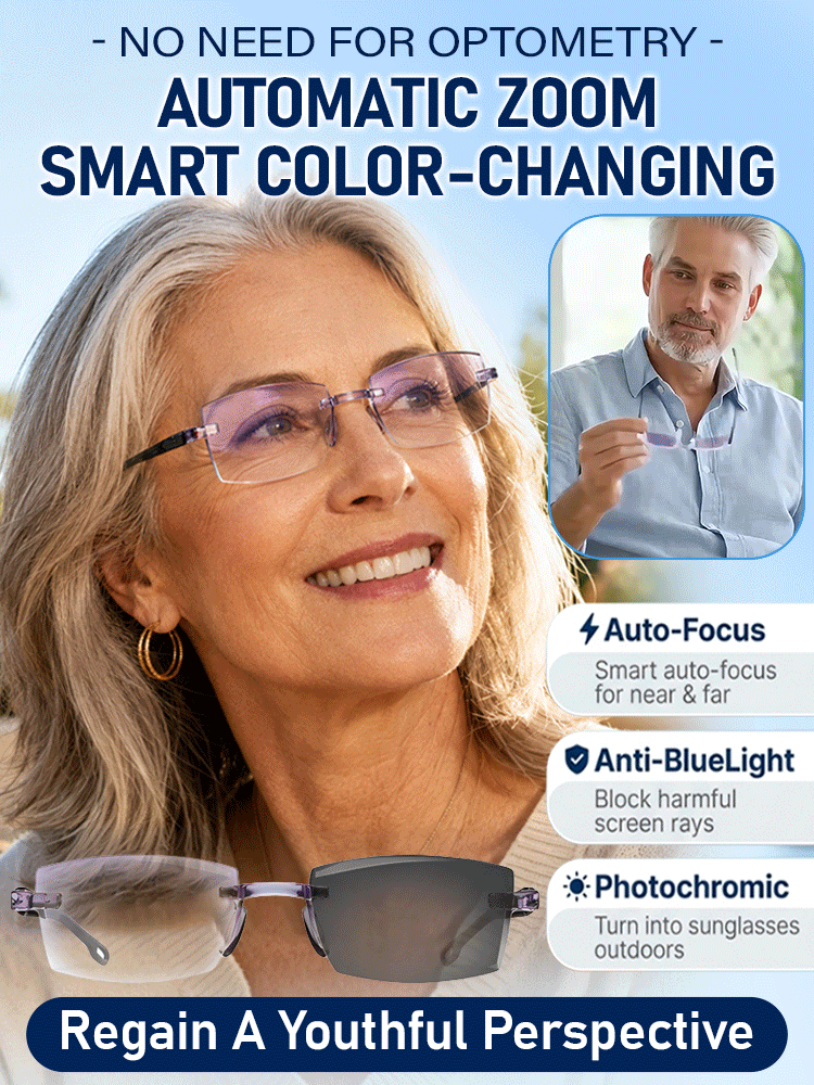【German Lab AI Masterpiece】Auto-Focus Smart Glasses | Fits Presbyopia, Nearsightedness & Astigmatism | Blue Light & UV Photochromic • 20-Yr Durability✨