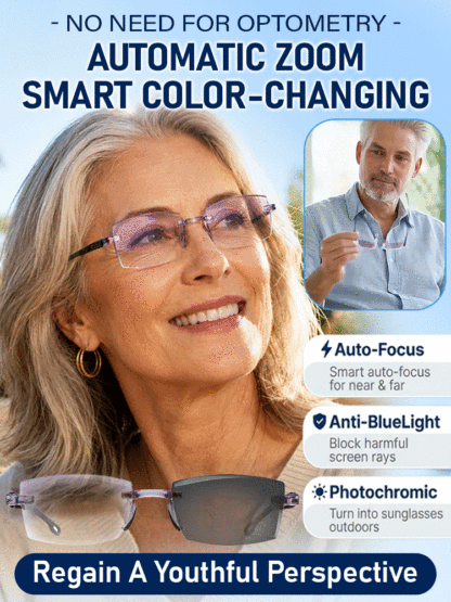 【German Lab AI Masterpiece】Auto-Focus Smart Glasses | Fits Presbyopia, Nearsightedness & Astigmatism | Blue Light & UV Photochromic • 20-Yr Durability✨