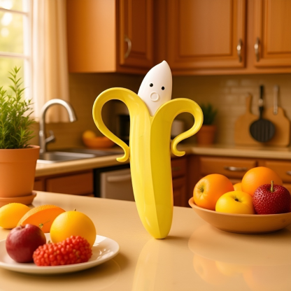 Magnetically Attached Banana-Shaped Hair Cleaning Clip for Bathroom