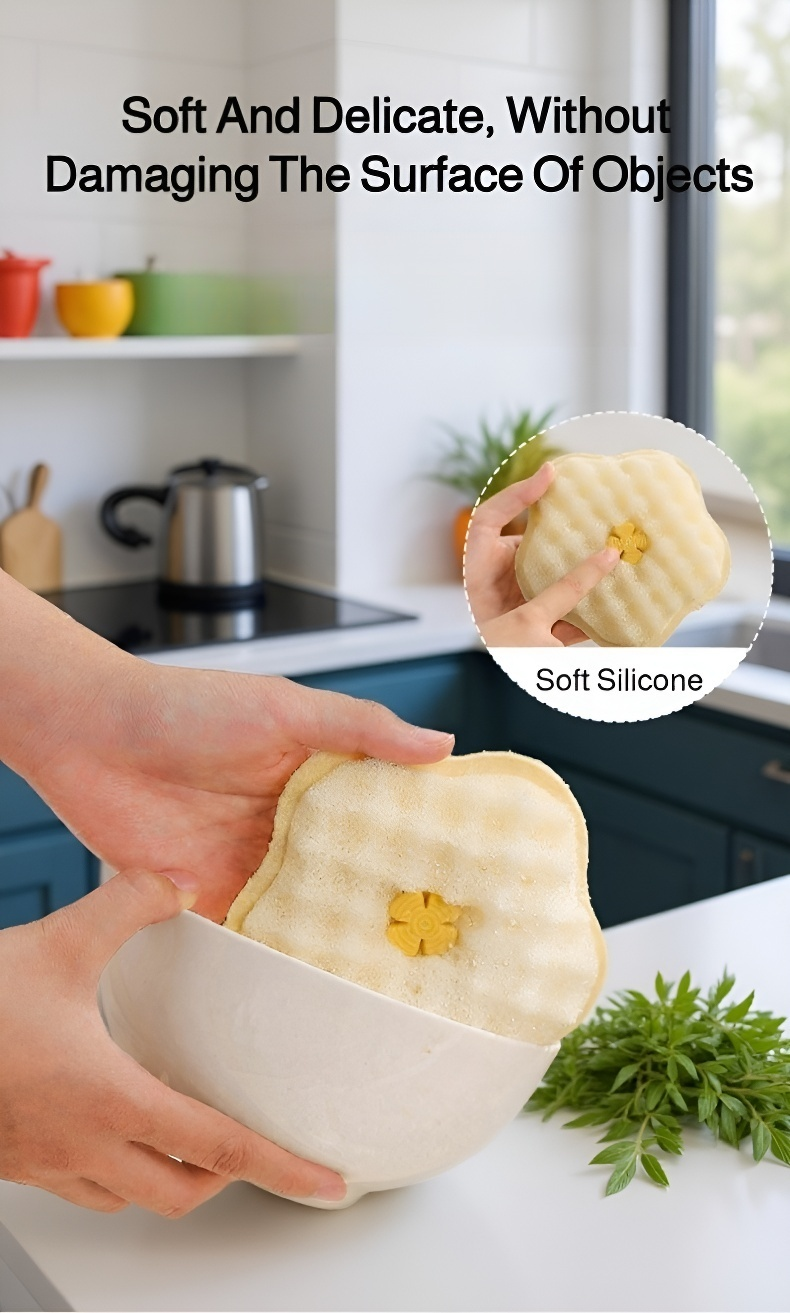 Effortless cleaning with double-sided sponge