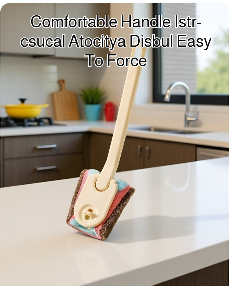 Multi-purpose long handle brush for household cleaning tasks