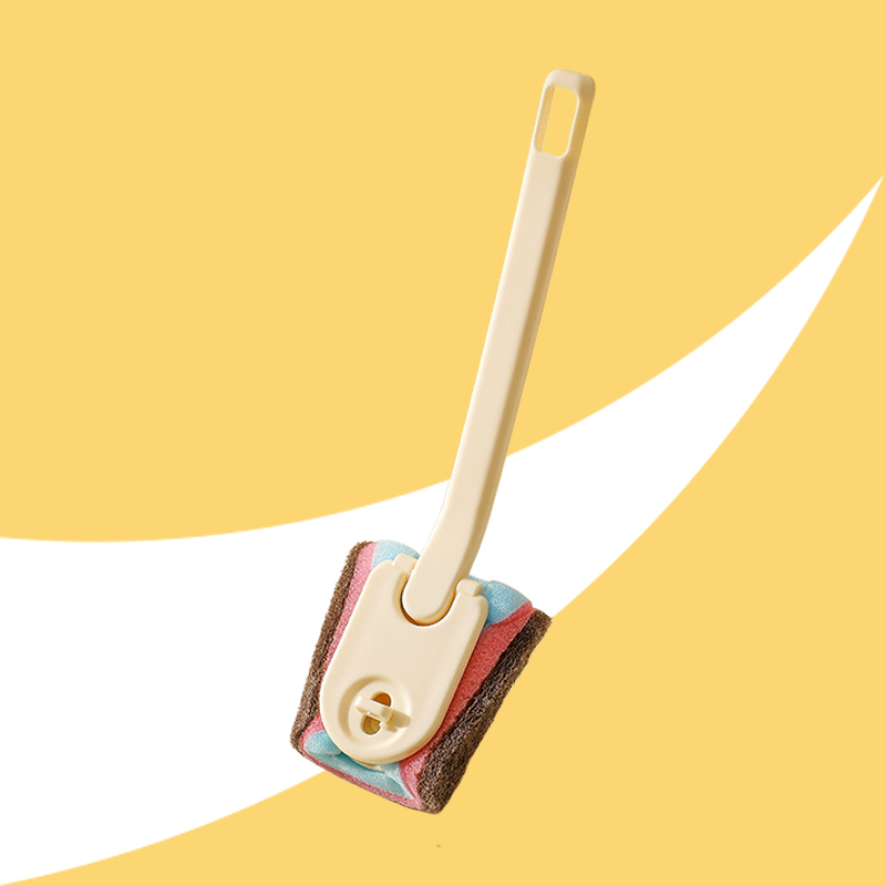 Long Handle Cleaning Brush with Scrubbing Sponge