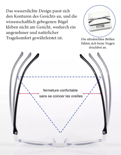 Unisex randlose Lesebrille mit Blaulichtfilter
