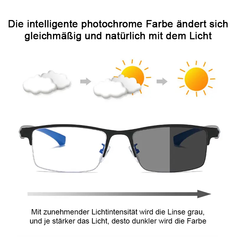 Robuste Lesebrille mit multifokalen Gläsern