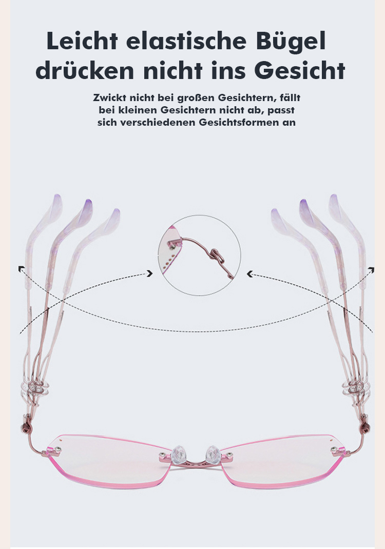 Trendige randlose Damenbrille für Bildschirmarbeit