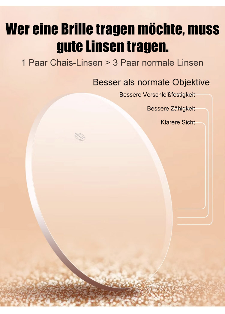 Moderne Lesebrille mit Zoomfunktion auf einem Buch