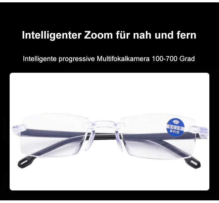 Intelligente Lesebrille für Damen und Herren mit Zoom und Blaulichtschutz