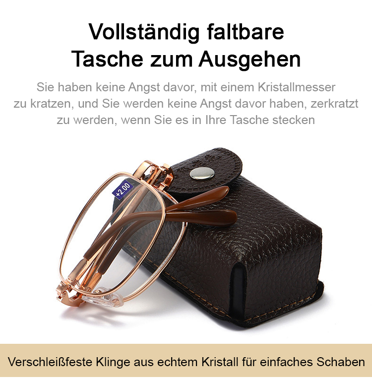 Lesebrille für ältere Menschen mit Metallrahmen aus Kristall