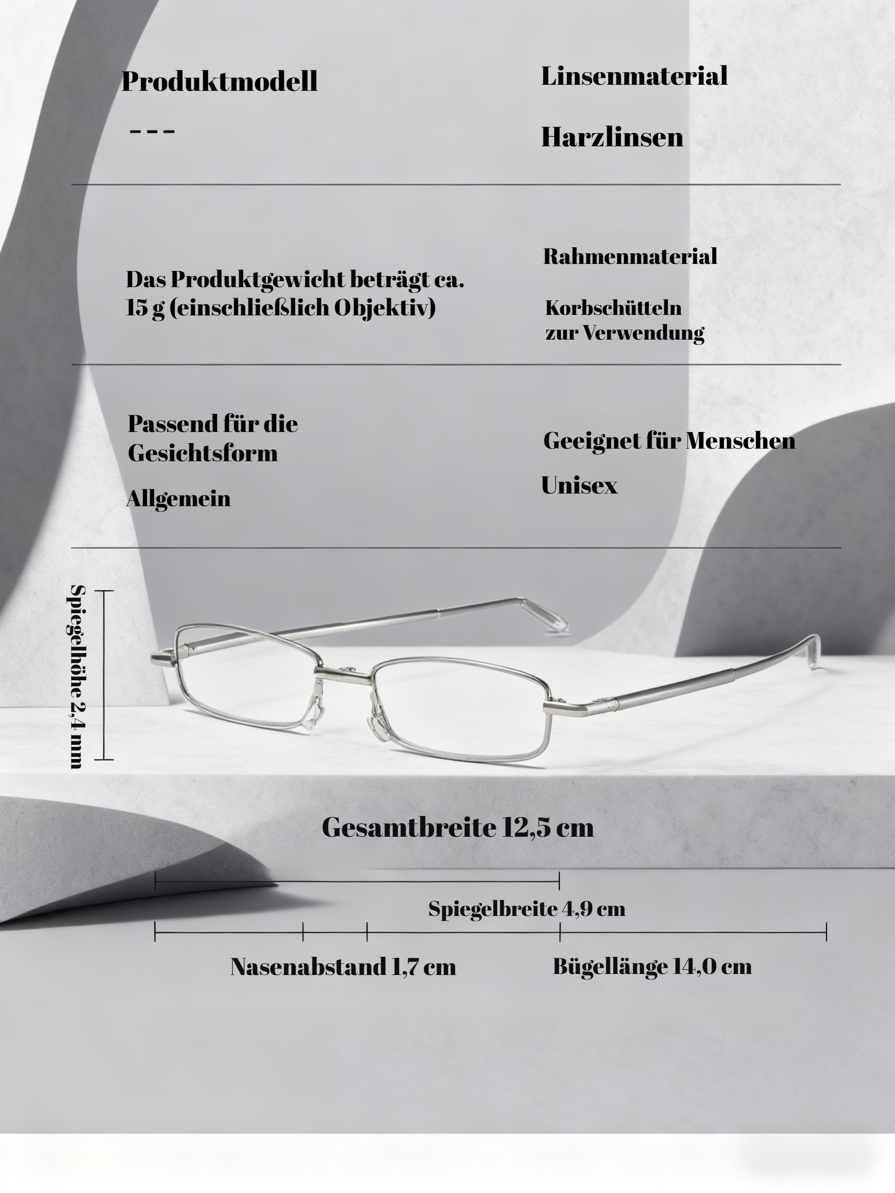 Detailansicht Blaulichtfilter Gläser der faltbaren Lesebrille