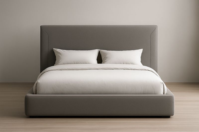 Lit en tissu microfibre Gris 160x200×100 cm