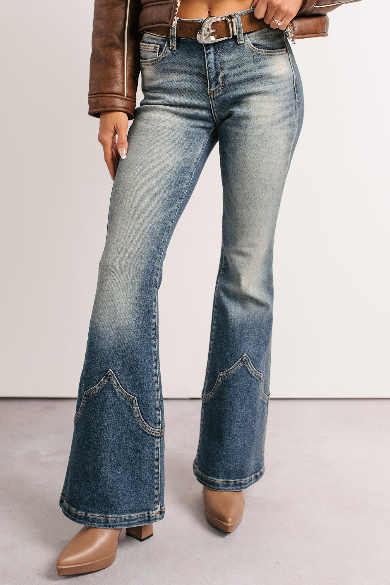 Seymour Mid Rise Western Flare Cello Jeans (Tint)-The Formal Wear