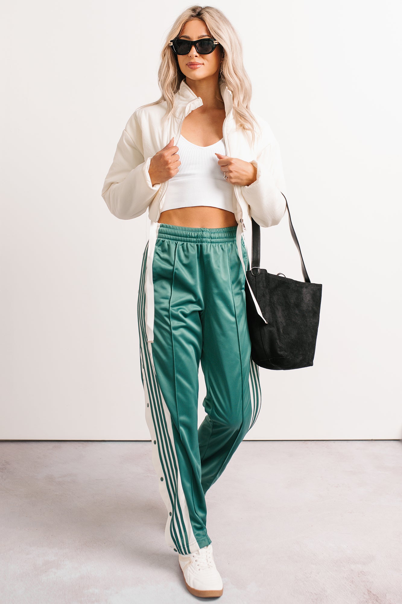 Athletic Ambition Side Snap Track Pants (Green) - Ships by 12/2-The Formal Wear