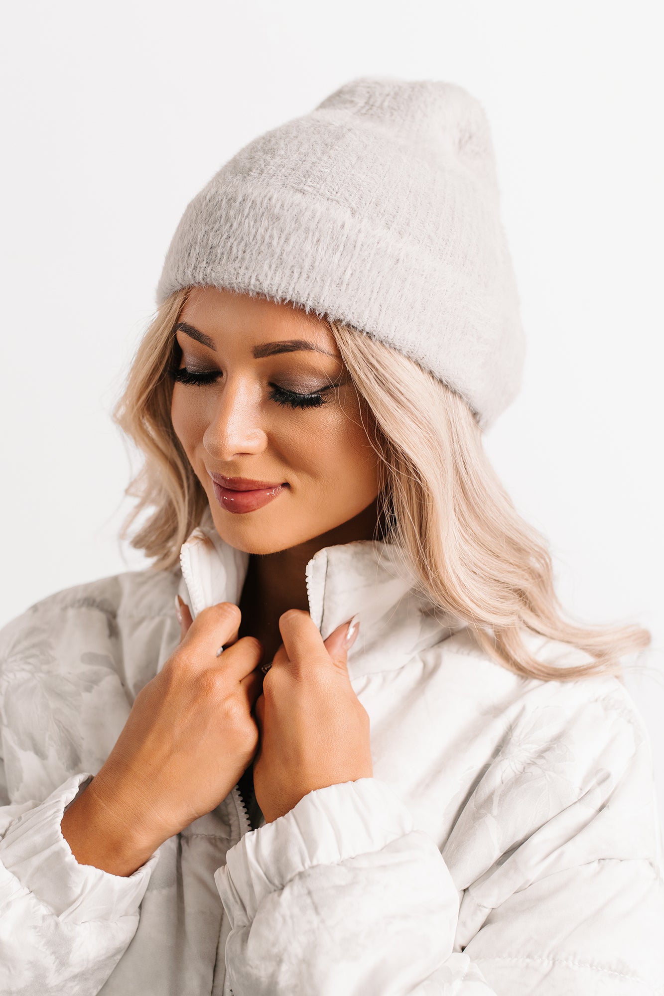 Chill With Me Fuzzy Ribbed Beanie (Grey)-The Formal Wear