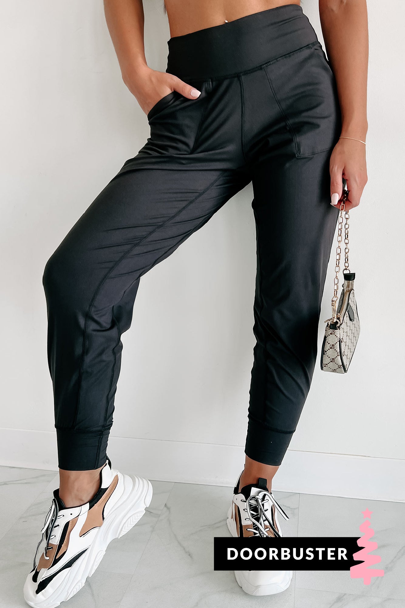 Doorbuster Late Night Trips High Waist Joggers (Black)-The Formal Wear