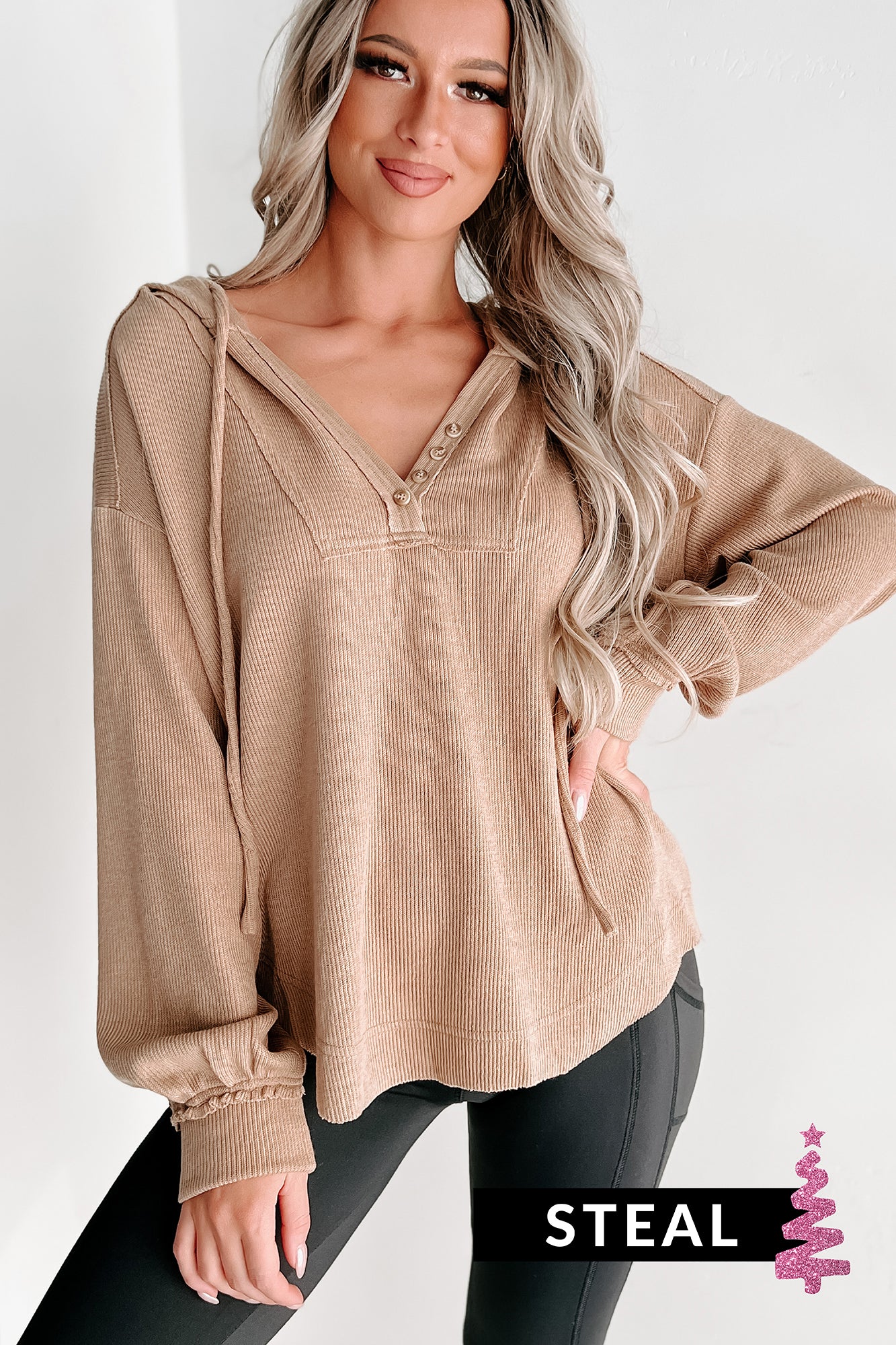 Holiday Steal- Concerned Citizen Hooded Top (Camel)-The Formal Wear