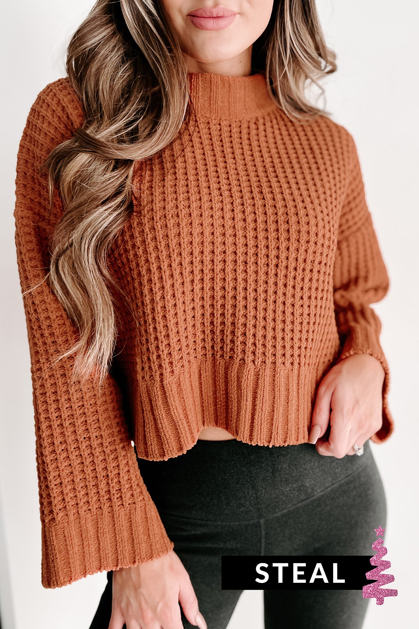 Holiday Steal- Style Conscious Chunky Knit Sweater (Camel)-The Formal Wear