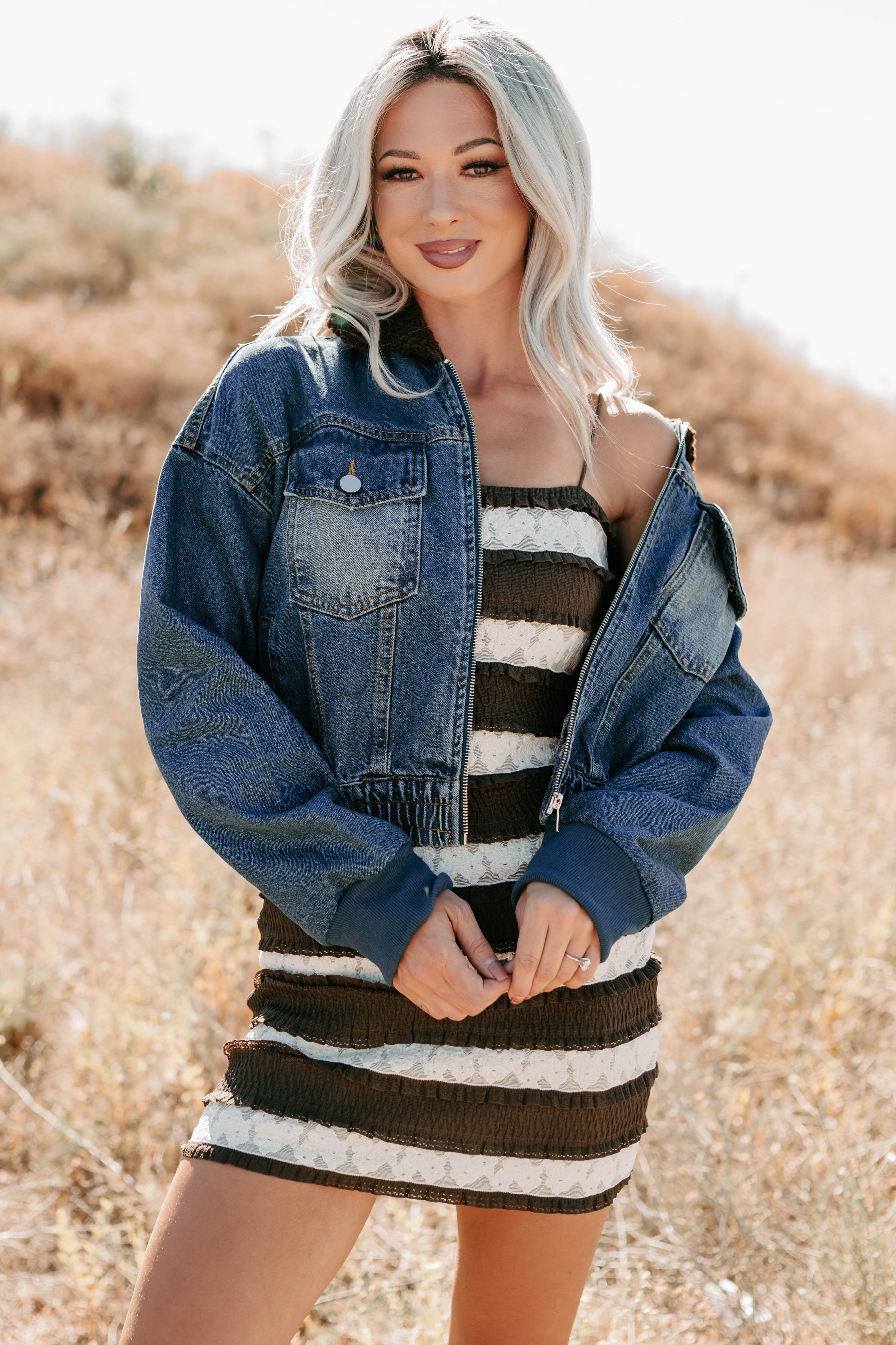 Breaking The Quiet Sherpa Collared Jacket (Denim)-The Formal Wear