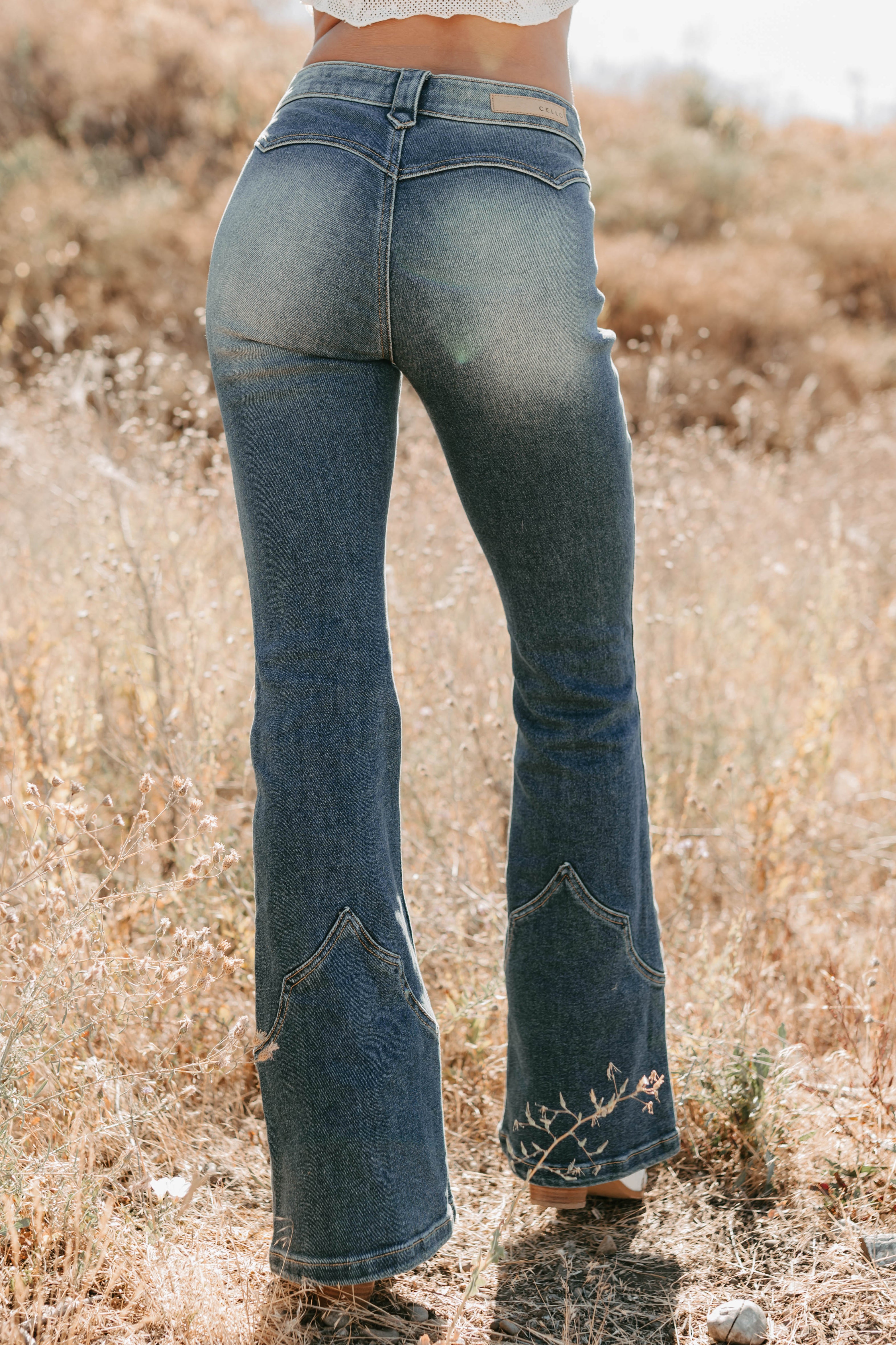 Seymour Mid Rise Western Flare Cello Jeans (Tint)-The Formal Wear