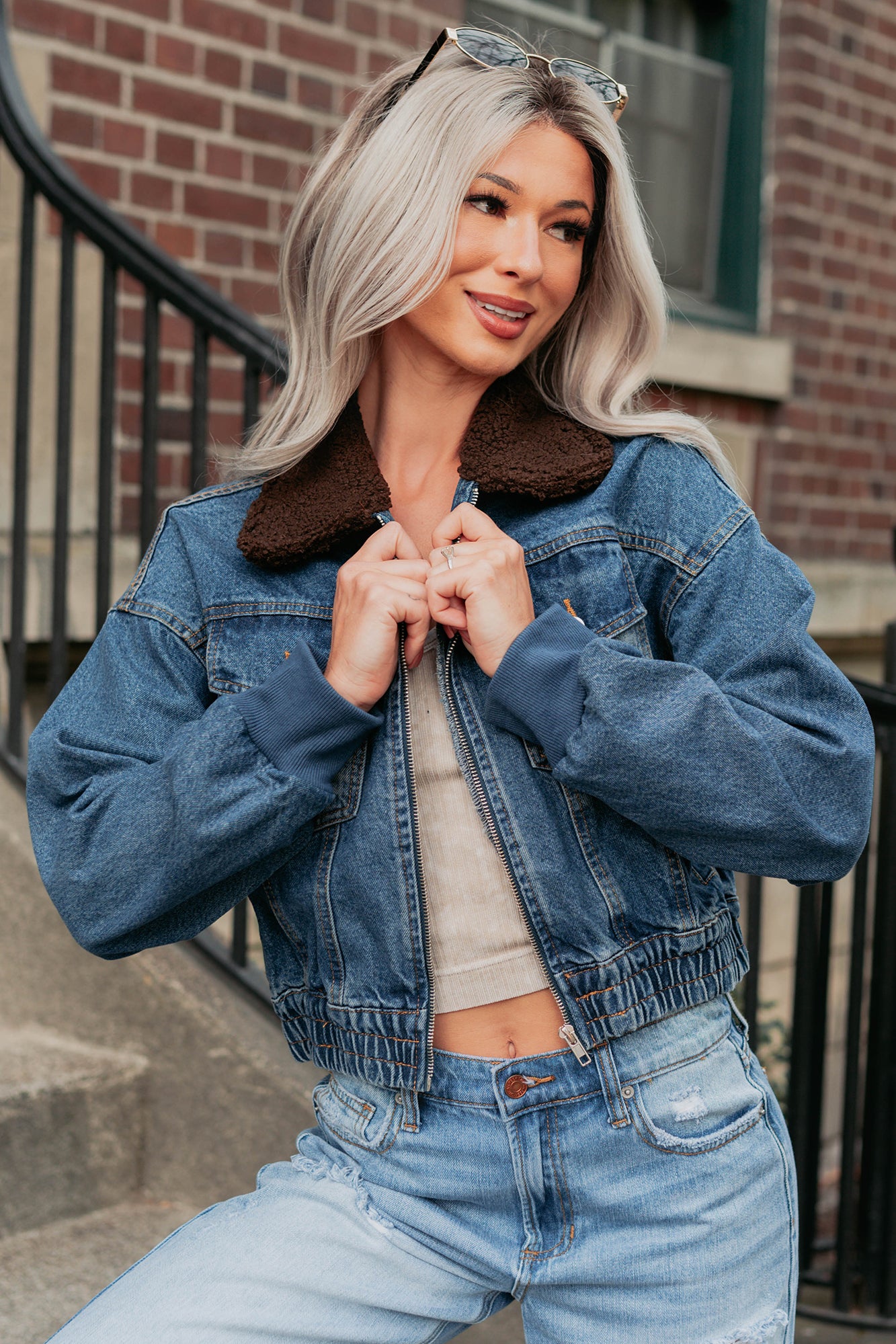 Breaking The Quiet Sherpa Collared Jacket (Denim)-The Formal Wear