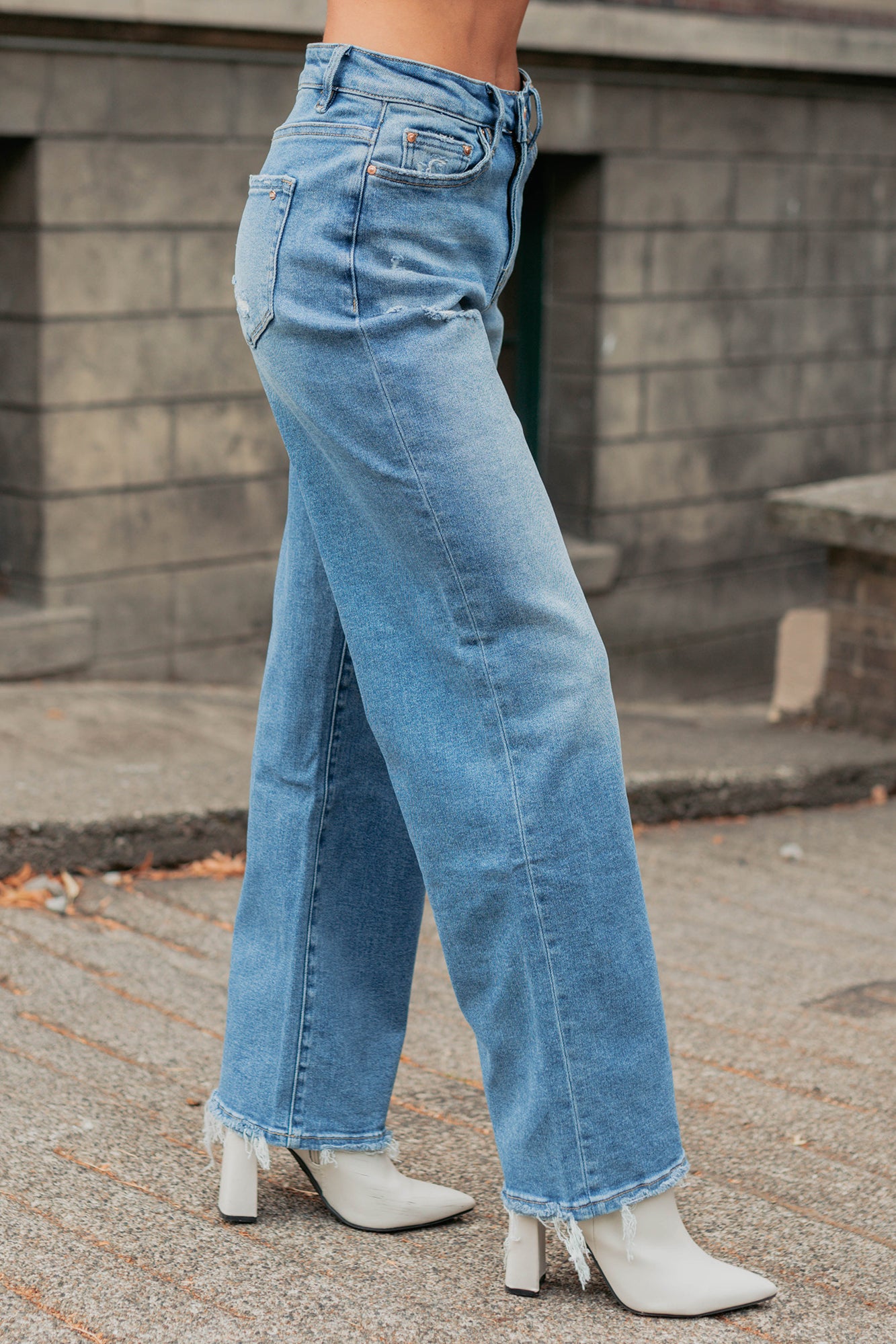 Zari High Rise Straight Leg Mica Denim Jeans (Medium)-The Formal Wear