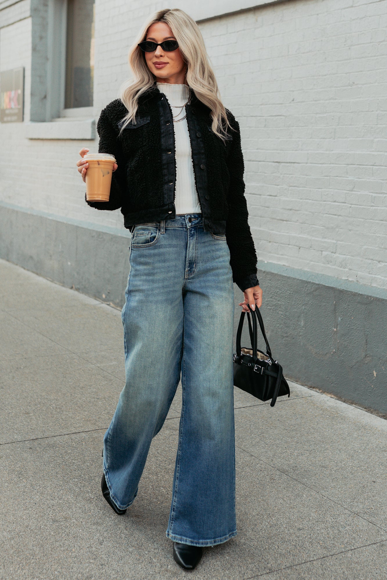 No Worries Here Sherpa Crop Kancan Jacket (Black)-The Formal Wear