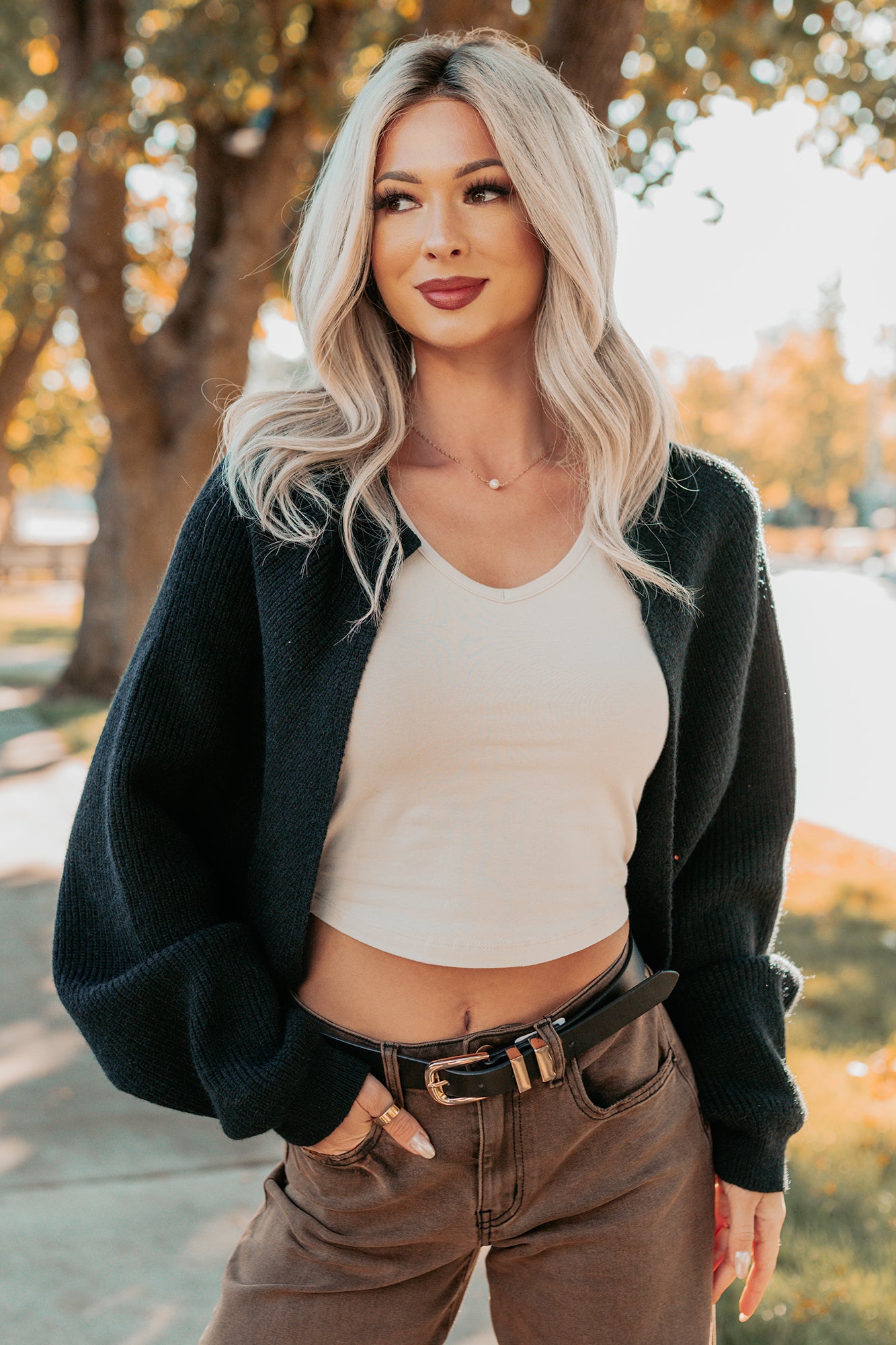 Moonlit Quiet Open Front Bolero Cardigan (Black)-The Formal Wear